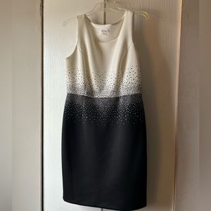 Calvin Klein Formal Dress Black and White with Sequins
